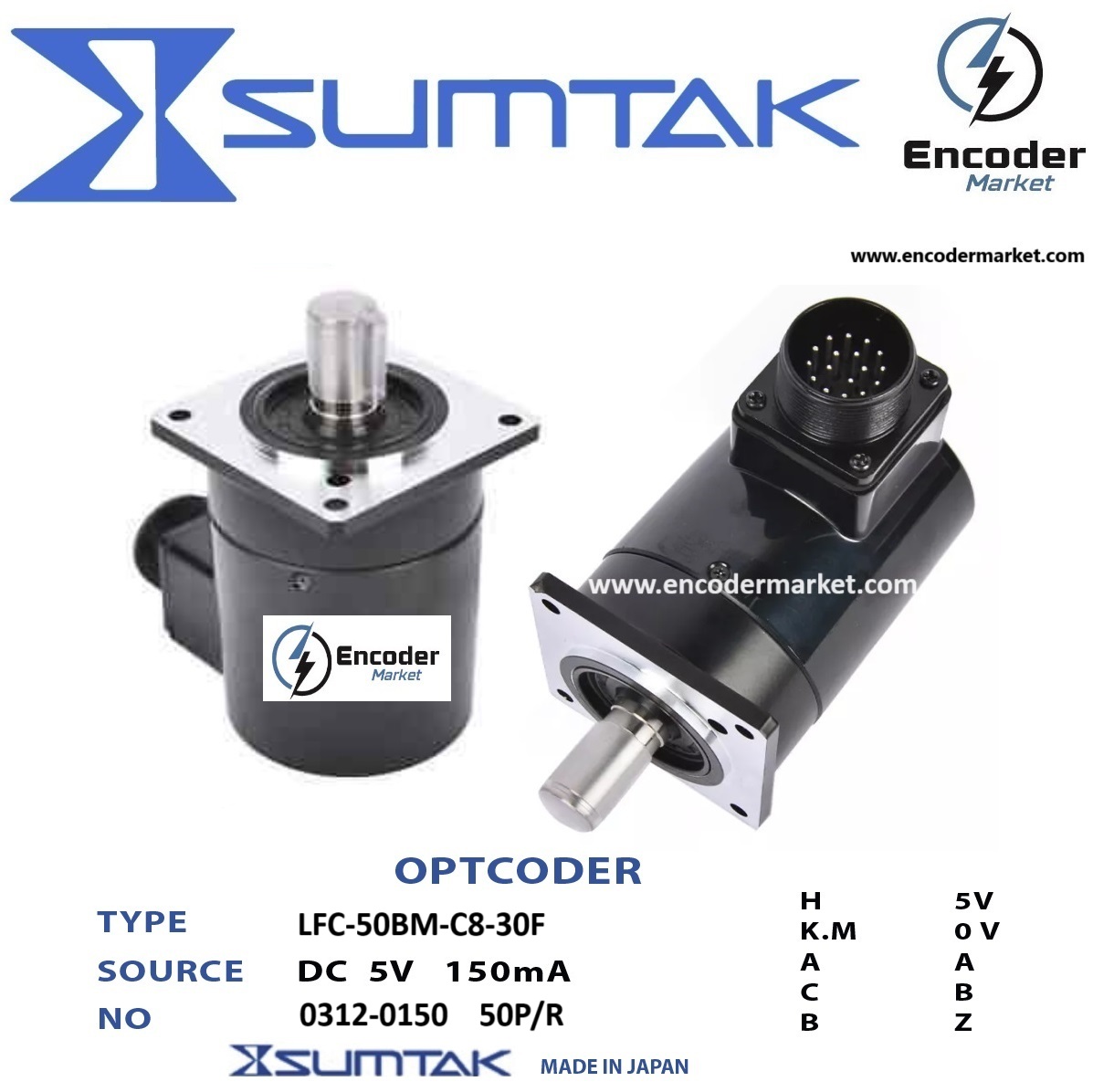 LFC-50BM-C8-30F Sumtak Optcoder Rotary Encoder (LFC50BMC830F Enkoder) LFC-50BM-C8-30F Sumtak Optcoder Rotary Encoder - Image 1