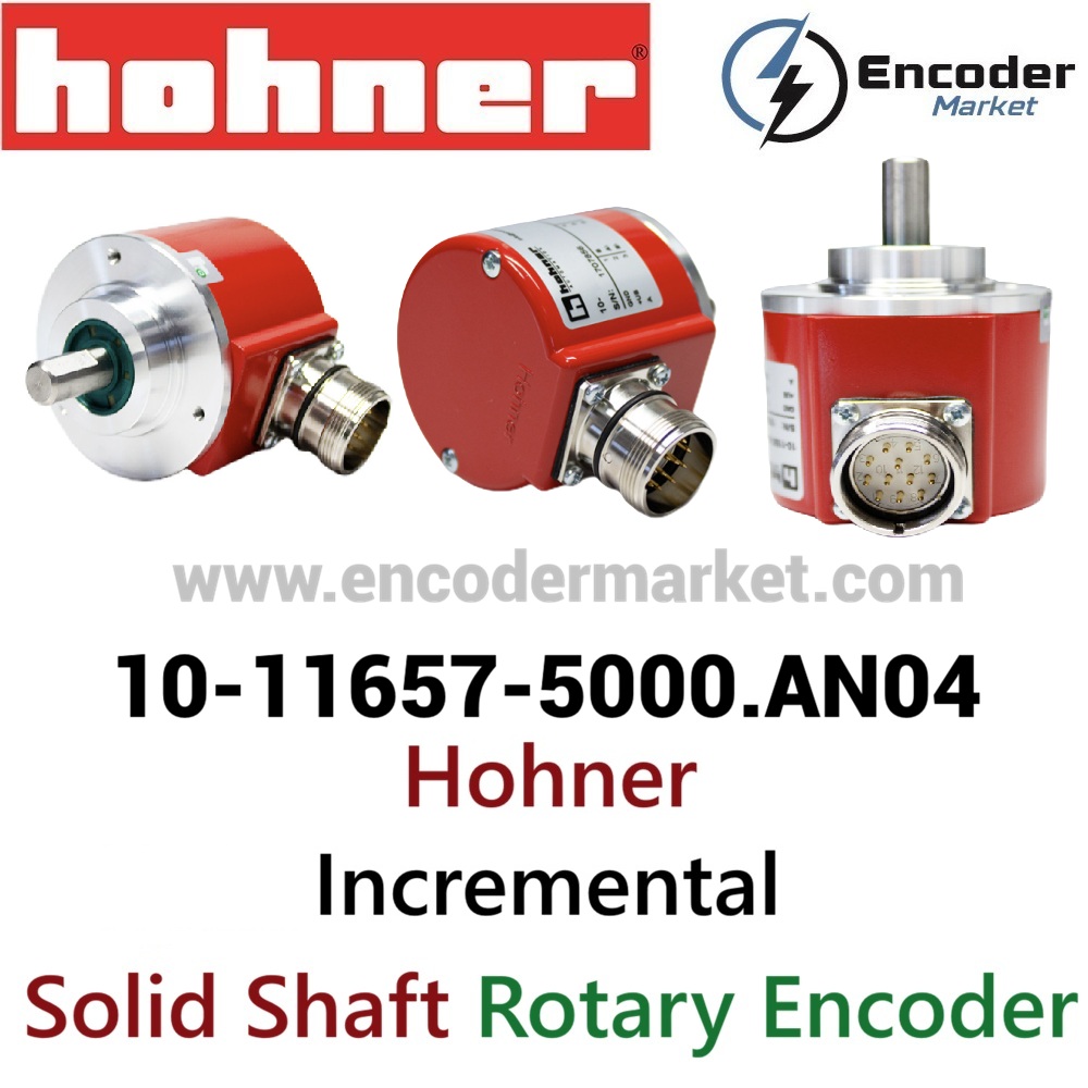 10-11657-5000-an04-hohner-solid-shaft-rotary-encoder-5000ppr 10-11657-5000.AN04 Hohner Solid Shaft Rotary Encoder 5000PPR - Image 1